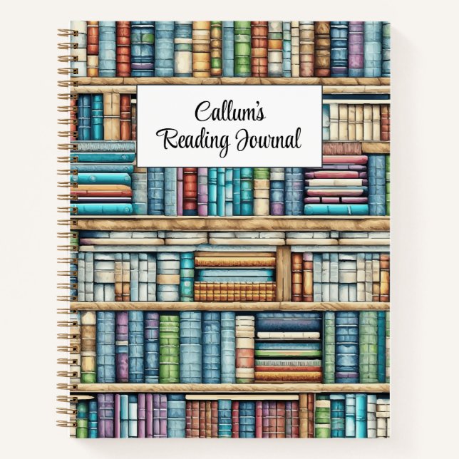 Personalised Bookshelf Reading Journal (Front)