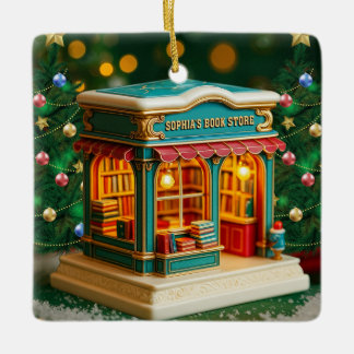 Personalised Bookstore Christmas Ornament