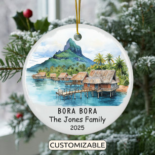 Personalised Bora Bora Ornament, Oceania Ceramic Tree Decoration