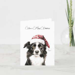Personalised Border Collie Christmas Card- 5" x 7" Thank You Card