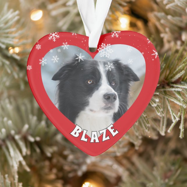 Personalised Border Collie Christmas Dog Pet Photo Ornament (Tree)