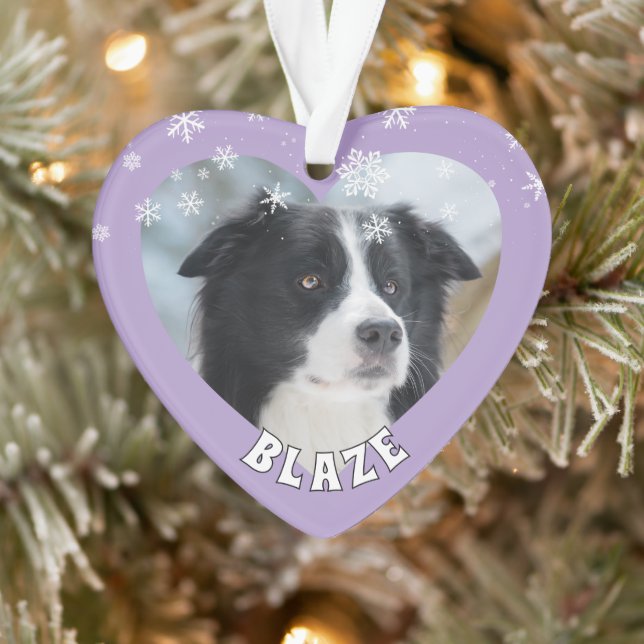 Personalised Border Collie Christmas Dog Pet Photo Ornament (Tree)