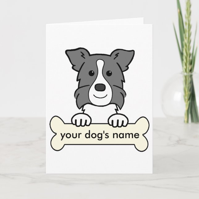 Personalised Border Collie Note Card (Front)