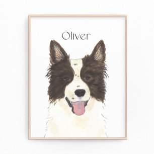 Personalised Border Collie Portrait Photo Print