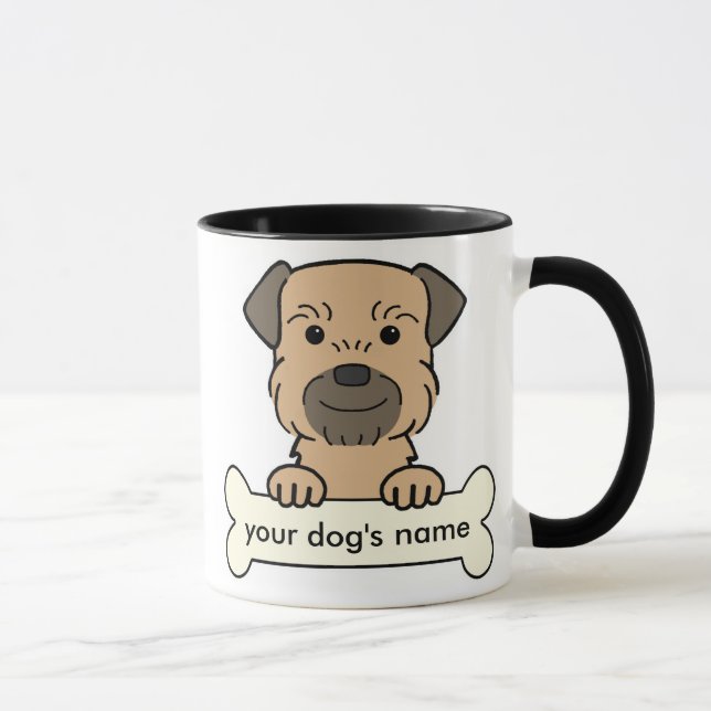 Personalised Border Terrier Mug (Right)
