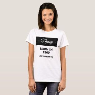 Personalised Born in 1960 Birthday T-Shirt