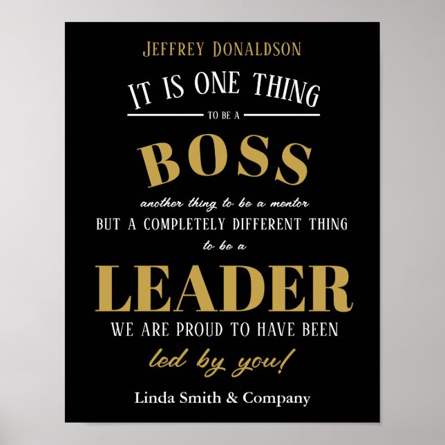 Personalised Boss Day thank you gift office decor (Front)