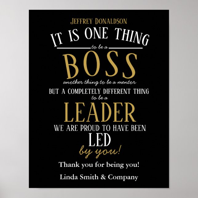 Personalised Boss Day thank you gift office decor (Front)