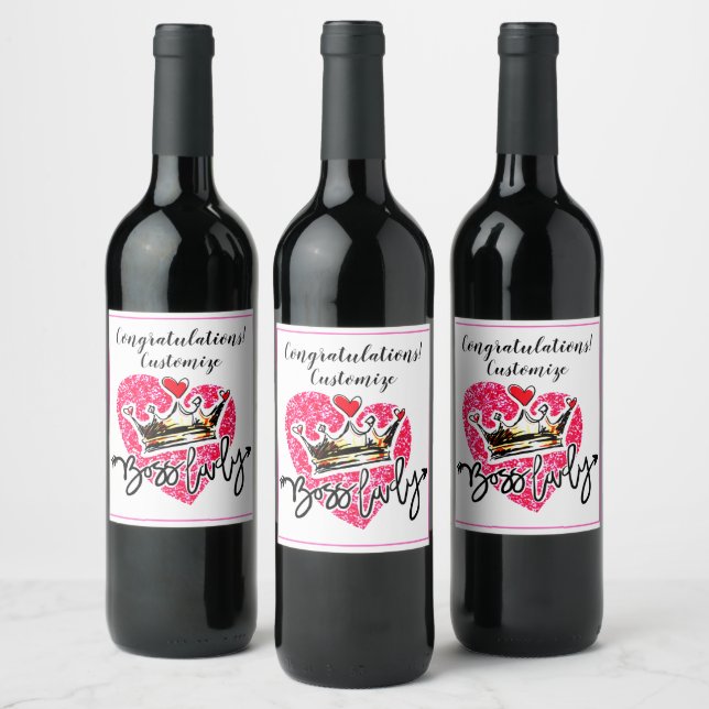 Personalised Boss Lady Celebration Wine Label (Bottles)