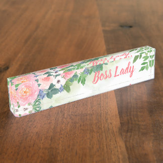 Personalised Boss Lady Desk Name Plate