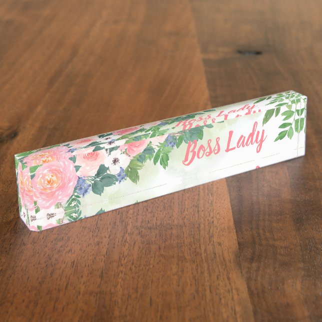 Personalised Boss Lady Desk Name Plate (Side)