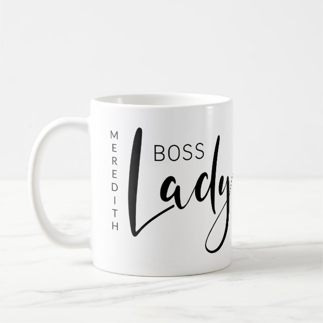 Personalised Boss Lady Logo Coffee Mug (Left)