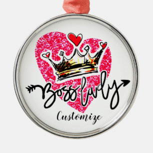 Personalised Boss Lady Metal Tree Decoration