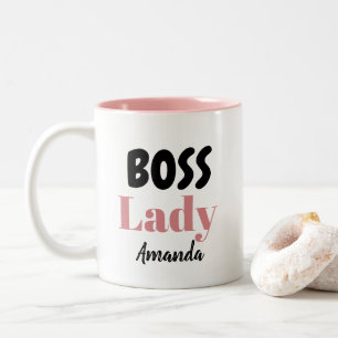 Personalised Boss Lady Two-Tone Coffee Mug