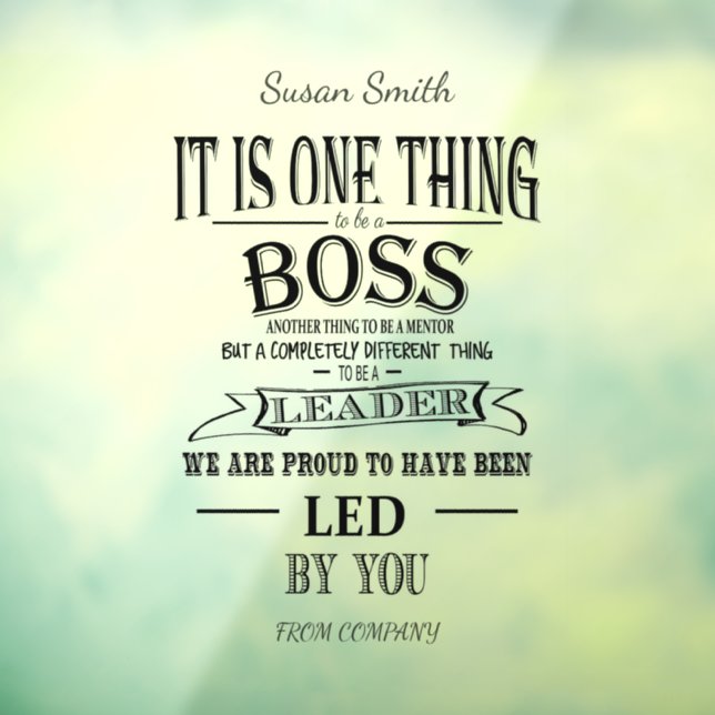 personalised Boss Retirement sign thanks (Sheet 3)