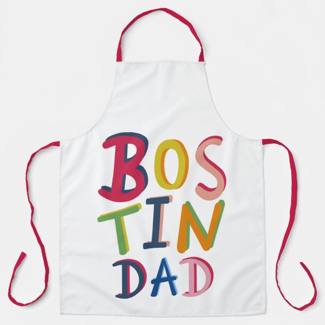 Personalised Bostin Dad Black Country Apron (Front)