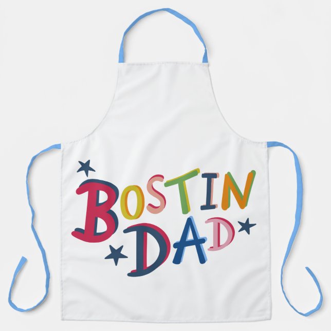 Personalised Bostin Dad Black Country Apron (Front)