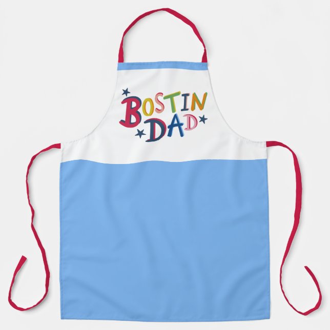 Personalised Bostin Dad Black Country Apron (Front)