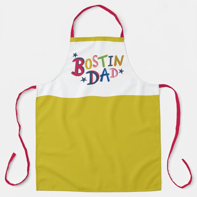 Personalised Bostin Dad Black Country Apron (Front)
