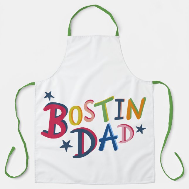 Personalised Bostin Dad Black Country Apron (Front)