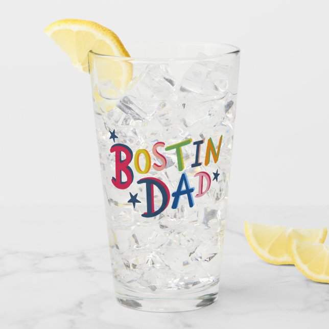 Personalised Bostin Dad Black Country Glass (Front Ice)