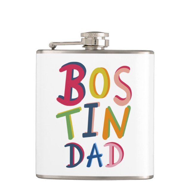 Personalised Bostin Dad Black Country Hip Flask (Front)