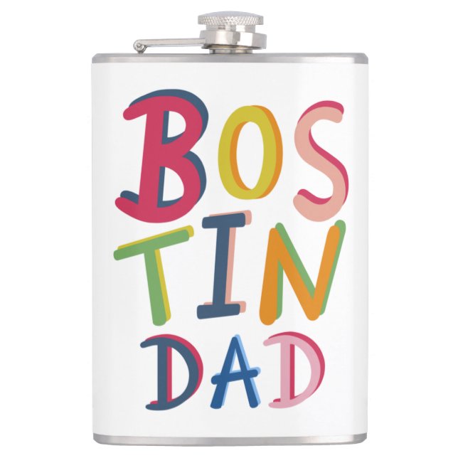 Personalised Bostin Dad Black Country Hip Flask (Front)