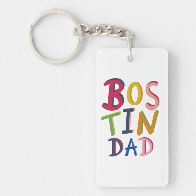 Personalised Bostin Dad Black Country Key Ring (Front)