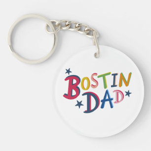 Personalised Bostin Dad Black Country Key Ring