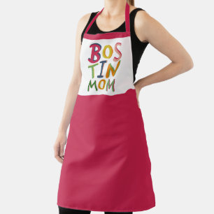 Personalised Bostin Mom Black Country Apron