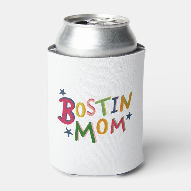 Personalised Bostin Mom Black Country Can Cooler (Can Front)