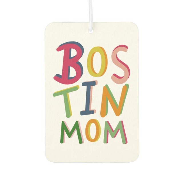 Personalised Bostin Mom Black Country  Car Air Freshener (Front)
