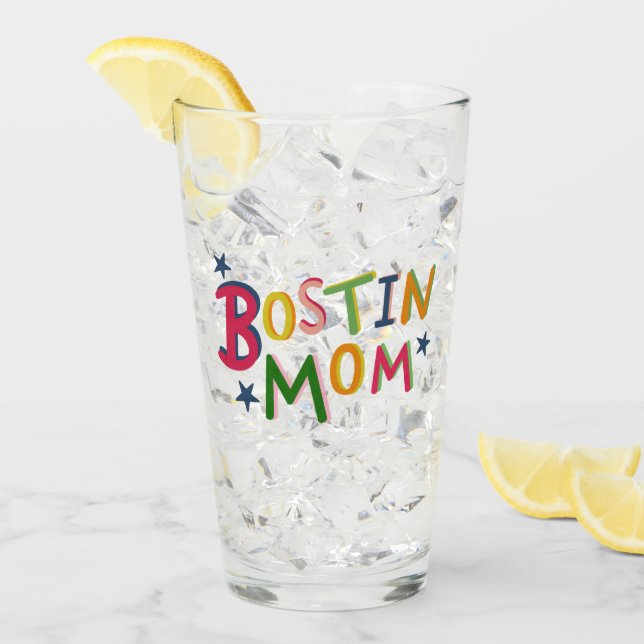 Personalised Bostin Mom Black Country Glass (Front Ice)