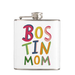 Personalised Bostin Mom Black Country Hip Flask