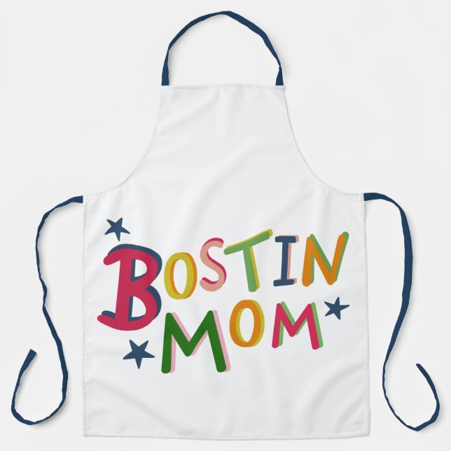 Personalised Bostin Mum Black Country Apron (Front)