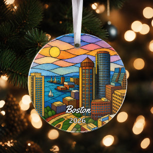 Personalised Boston Acrylic Ornament, Custom Massa Ornament