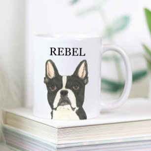 Personalised Boston Terrier Beverage Coaster Coffee Mug