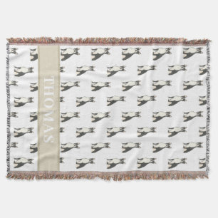 Personalised Boston Terrier Throw Blanket