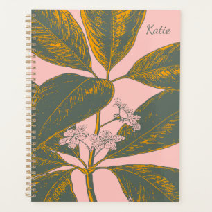 Personalised Botanical Blush Gold Undated Organise Planner