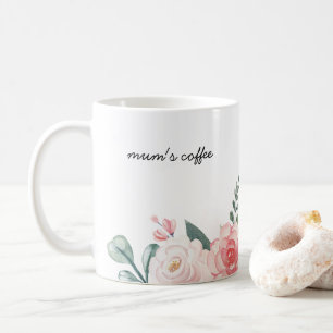 Personalised Botanical Floral Mug For Mum's coffee