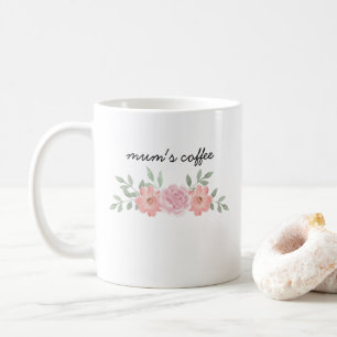 Personalised Botanical Floral Mug For Mum's coffee