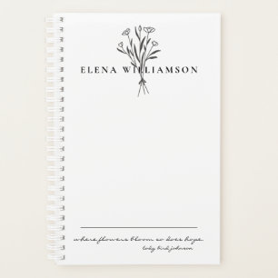 Personalised Botanical Flowers Hope Message Planner