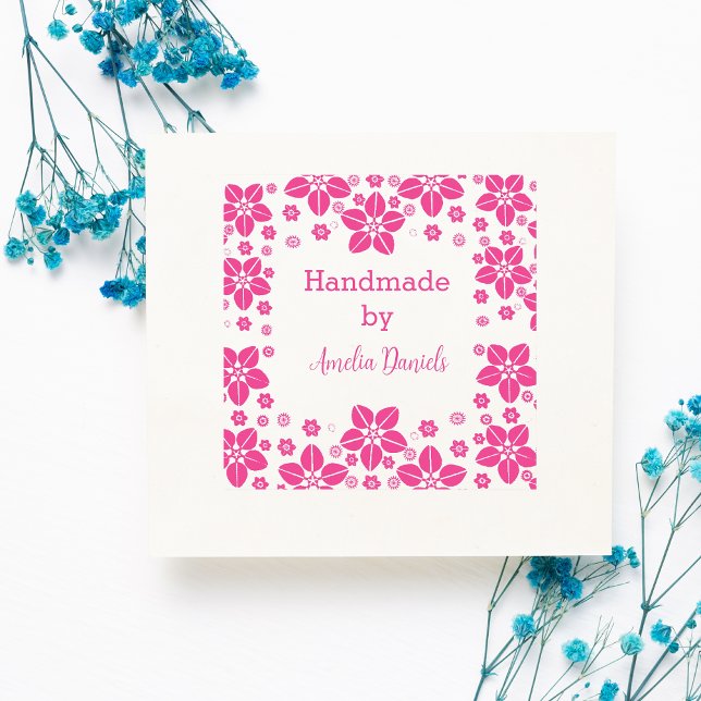 Personalised Botanical Handmade by Self-inking Stamp (Creator Uploaded)