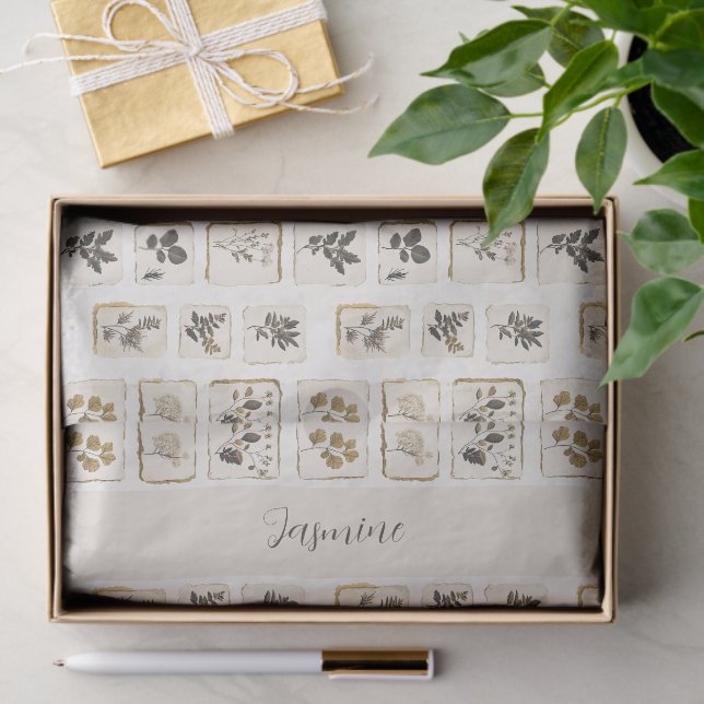Personalised Botanical Herbs Tissue Paper Custom  (Gift)