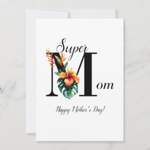 Personalised Botanical Monogram Super Mum