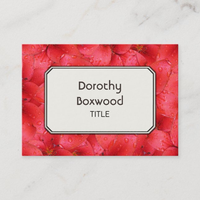 Personalised Botanical Red Garden Lilies Customise Business Card (Front)