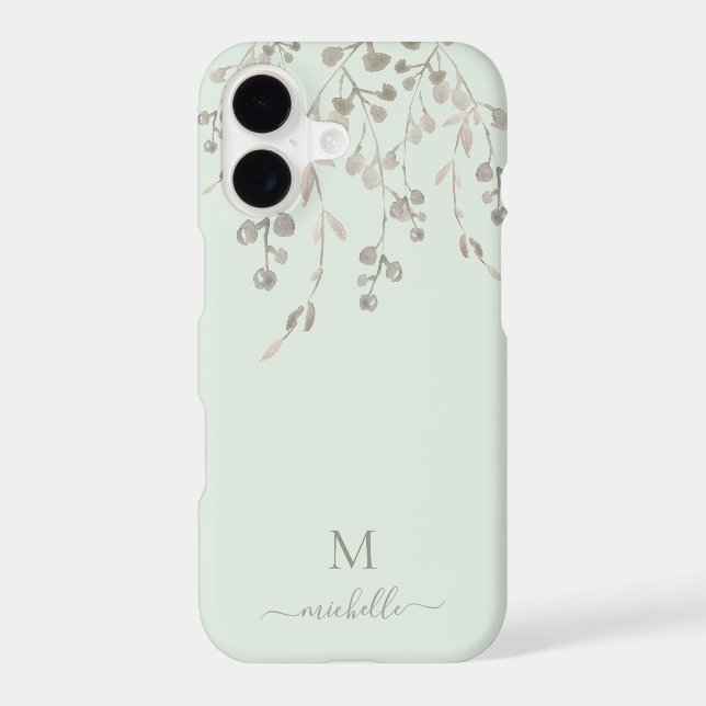 Personalised Botanical Watercolor Monogram Sage (Back)