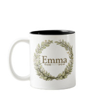 Personalised Botanical Wreath Mug | Custom Name Co