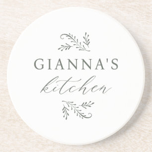 Personalised Botanical Your Name's Kitchen Coaster