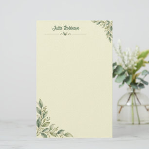 Personalised Botanical Zen Watercolor Stationery